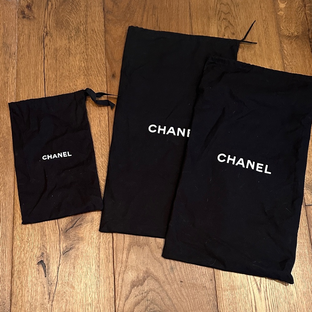 CHANEL Black Dust Bag Trio
